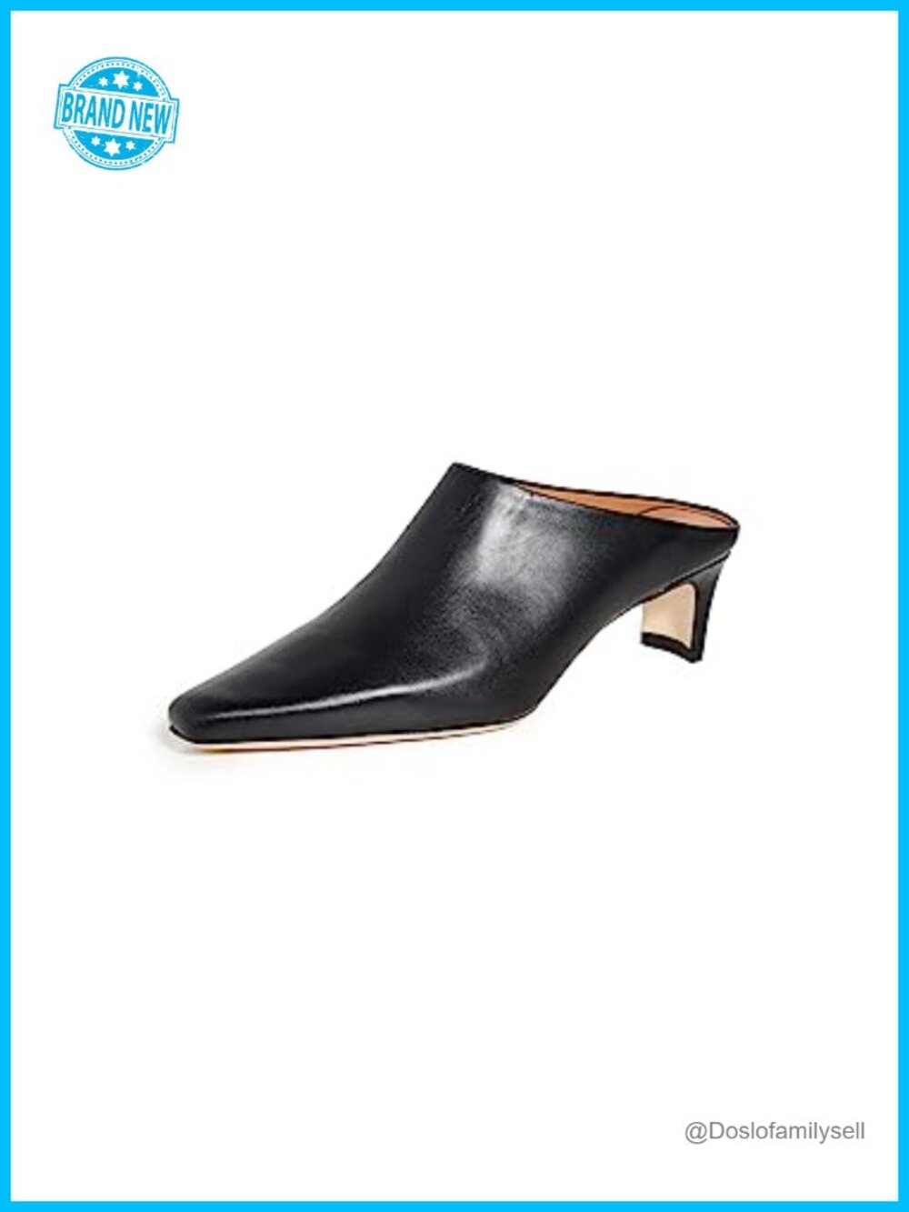 STAUD Wally Mules Smooth Leather Padded Footbed Pointed Toe Pull-On